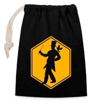 wizard magic magician - Closable cotton gift bag (14x20cm) - black - Front