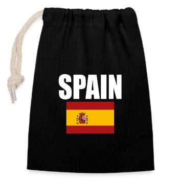 Spanien - Verschließbarer Geschenkbeutel aus Baumwolle (14x20cm) - Schwarz - Vorne
