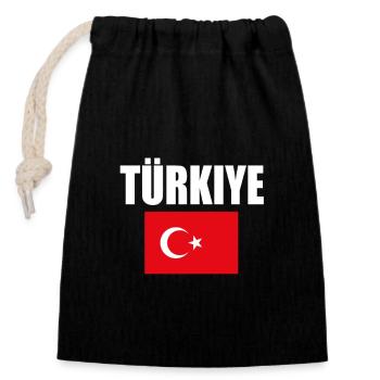 Türkei - Verschließbarer Geschenkbeutel aus Baumwolle (14x20cm) - Schwarz - Vorne