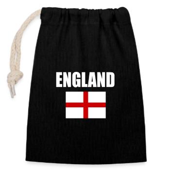 Fußball Flagge England Fahne Fan - Verschließbarer Geschenkbeutel aus Baumwolle (14x20cm) - Schwarz - Vorne