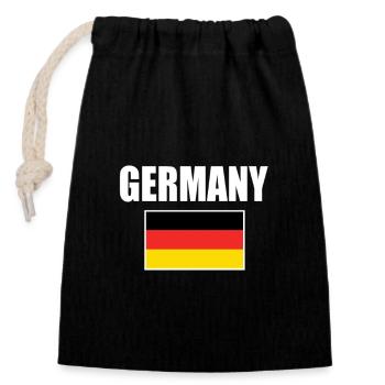 Deutschland - Verschließbarer Geschenkbeutel aus Baumwolle (14x20cm) - Schwarz - Vorne
