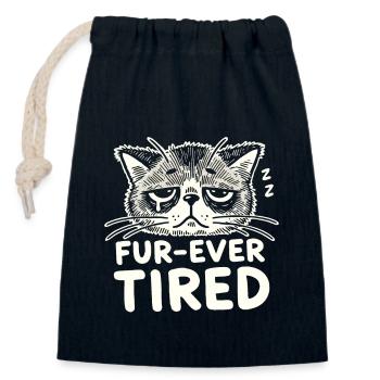 Emo Cat Design for Gothic Cat Lovers and - Closable cotton gift bag (14x20cm) - navy - Front