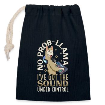 Pas de problème - Ingénieur du son - Sac cadeau en coton avec cordon (14 x 20 cm) - bleu marine - Devant