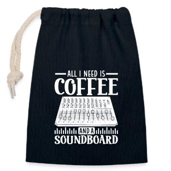Kaffee und Mischpult - Tontechniker - Verschließbarer Geschenkbeutel aus Baumwolle (14x20cm) - Navy - Vorne