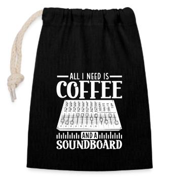 Coffee & Mixer - Sound Engineer - Closable cotton gift bag (14x20cm) - black - Front