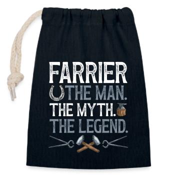 Farrier Horseshoe Horseshoeing - Closable cotton gift bag (14x20cm) - navy - Front