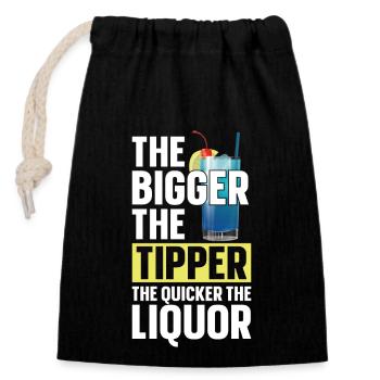 Bartender Mixologist The Bigger - Verschließbarer Geschenkbeutel aus Baumwolle (14x20cm) - Schwarz - Vorne
