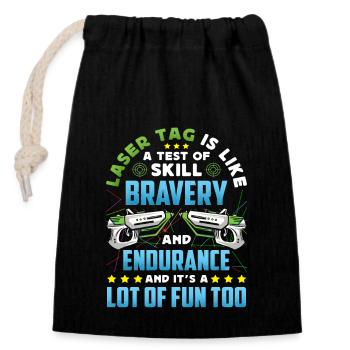 Laser Tag Gift Vice Tag Player Boys - Closable cotton gift bag (14x20cm) - black - Front