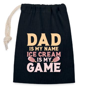 Dad Is My Name Ice Cream Is My Game Cone Scoop Su - Verschließbarer Geschenkbeutel aus Baumwolle (14x20cm) - Navy - Vorne