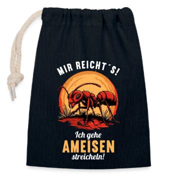 Ant Ameisen Ameise - Verschließbarer Geschenkbeutel aus Baumwolle (14x20cm) - Navy - Vorne
