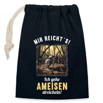 Ant Ameisen Ameise - Verschließbarer Geschenkbeutel aus Baumwolle (14x20cm) - Navy - Vorne