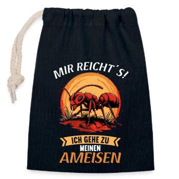 Ant Ameisen Ameise - Verschließbarer Geschenkbeutel aus Baumwolle (14x20cm) - Navy - Vorne