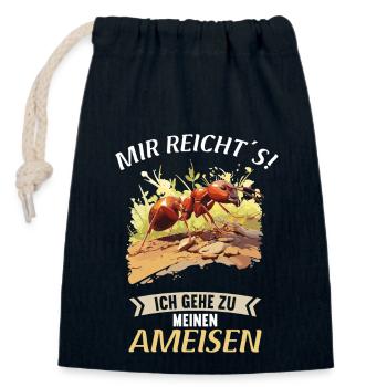 Ant Ameisen Ameise - Verschließbarer Geschenkbeutel aus Baumwolle (14x20cm) - Navy - Vorne
