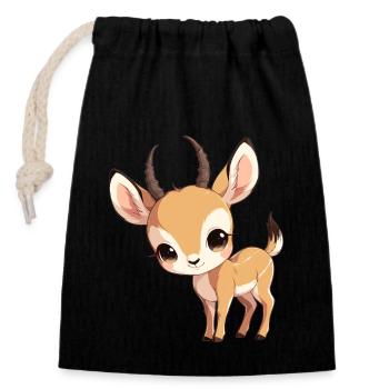 Antelope Antilopen Antilope - Closable cotton gift bag (14x20cm) - black - Front