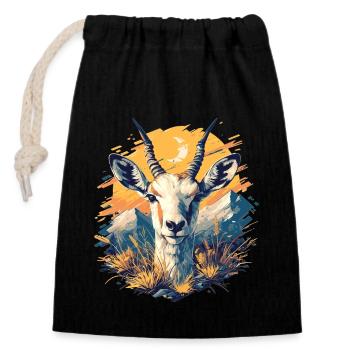Antelope Antilopen Antilope - Closable cotton gift bag (14x20cm) - black - Front