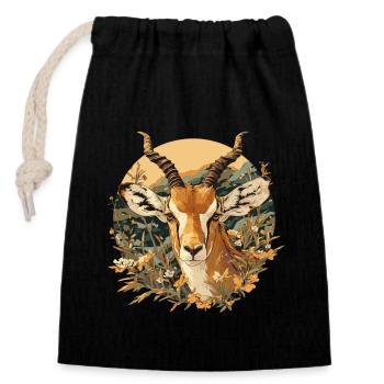 Antelope Antilopen Antilope - Closable cotton gift bag (14x20cm) - black - Front