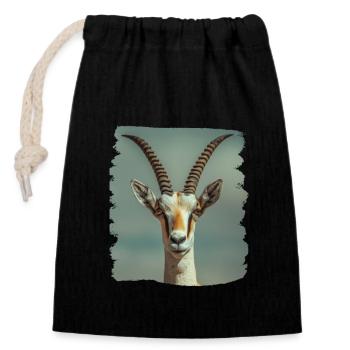 Antelope Antilopen Antilope - Closable cotton gift bag (14x20cm) - black - Front