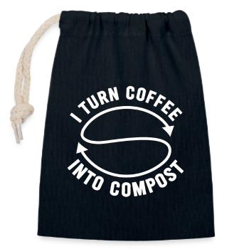 Ich verwandle Kaffee in Kompost Blue Planet - Verschließbarer Geschenkbeutel aus Baumwolle (14x20cm) - Navy - Vorne
