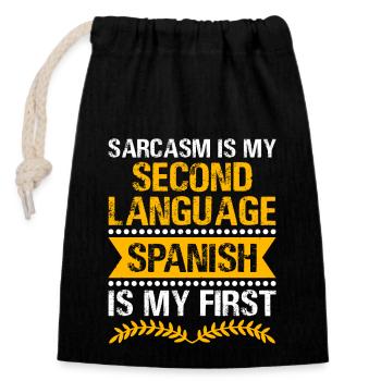 Foreign Language Teacher School Languages Teachers - Closable cotton gift bag (14x20cm) - black - Front
