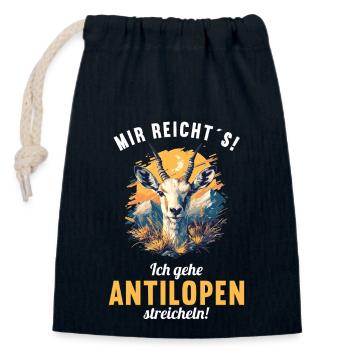 Antelope Antilopen Antilope - Closable cotton gift bag (14x20cm) - navy - Front