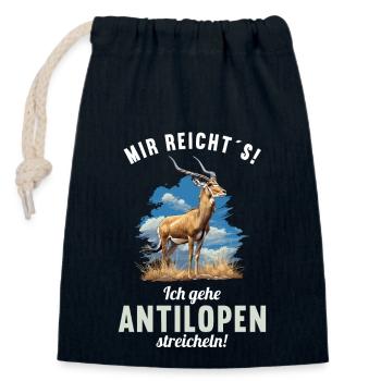 Antelope Antilopen Antilope - Closable cotton gift bag (14x20cm) - navy - Front