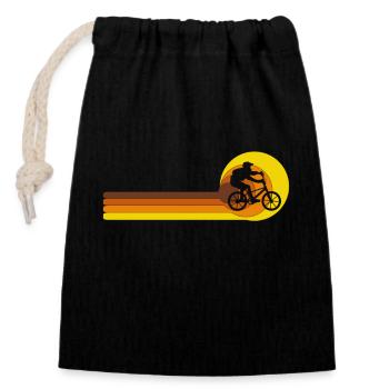 BMX Bike Vintage 70s 80s Bike Freestyle - Sac cadeau en coton avec cordon (14 x 20 cm) - noir - Devant