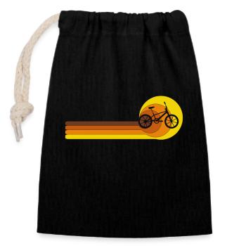 BMX Bike Vintage 70s 80s Bike Freestyle - Sac cadeau en coton avec cordon (14 x 20 cm) - noir - Devant
