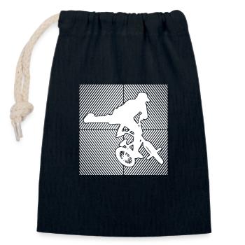 BMX Bike Freestyle race BMX - Sac cadeau en coton avec cordon (14 x 20 cm) - bleu marine - Devant