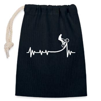 BMX BMX heartbeat, vélo freestyle course BMX - Sac cadeau en coton avec cordon (14 x 20 cm) - bleu marine - Devant