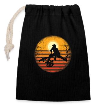 BMX BMX Vintage, Vélo Freestyle course BMX - Sac cadeau en coton avec cordon (14 x 20 cm) - noir - Devant