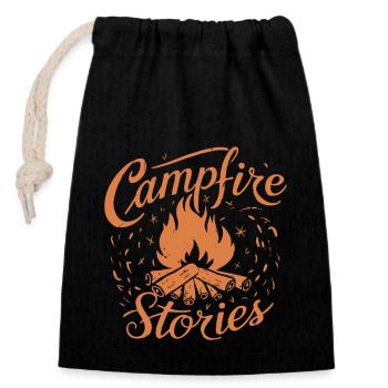 CAMPFIRE STORIES - Closable cotton gift bag (14x20cm) - black - Front
