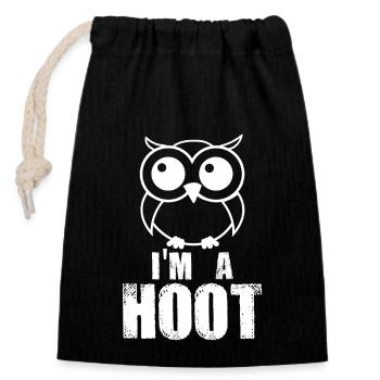 I'm A Hoot! Funny Cute Owl Nocturnal Bird Predator - Closable cotton gift bag (14x20cm) - black - Front