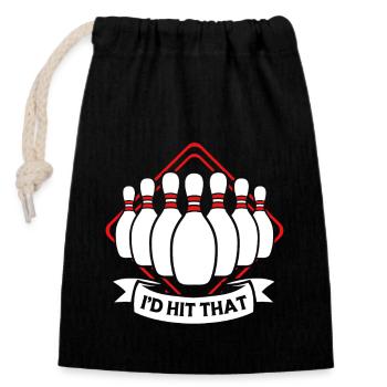 Bowling Bowler Bowling Skittles Bowling Ball - Closable cotton gift bag (14x20cm) - black - Front