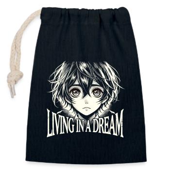 Art de l’anime et esthétique gothique pour la mode alternative - Sac cadeau en coton avec cordon (14 x 20 cm) - bleu marine - Devant