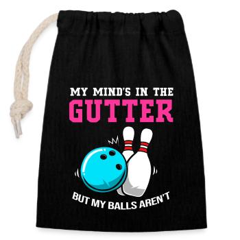 Bowling Bowler Bowling Skittles Bowling Ball - Closable cotton gift bag (14x20cm) - black - Front