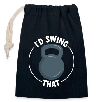 Kettlebell Workout Fitness Training - Verschließbarer Geschenkbeutel aus Baumwolle (14x20cm) - Navy - Vorne