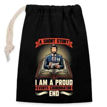 Events Coordinator A Short Story Event Organizer - Closable cotton gift bag (14x20cm) - black - Front