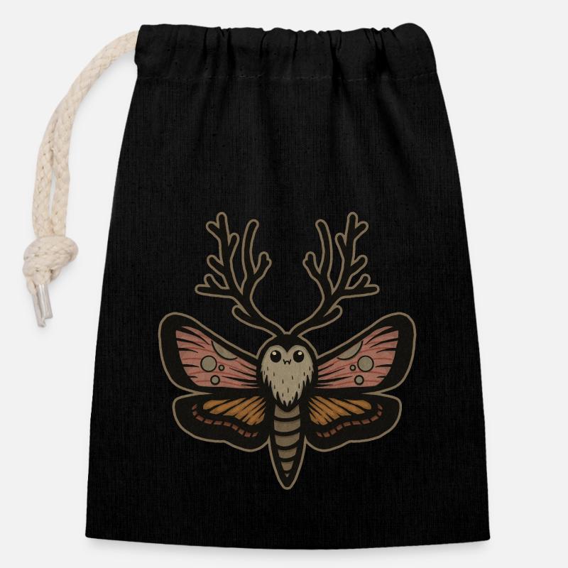 Mite - Sac cadeau en coton avec cordon (14 x 20 cm) - noir