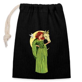 Dieu de la mythologie celtique - Rhiannon - Sac cadeau en coton avec cordon (14 x 20 cm) - noir - Devant