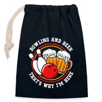 Bowling Bowler Bowling Skittles Bowling Ball - Closable cotton gift bag (14x20cm) - navy - Front