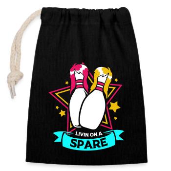 Bowling Bowler Bowling Skittles Bowling Ball - Closable cotton gift bag (14x20cm) - black - Front