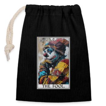 Tarotkarten Tarotkarte The Fool Der Narr - Verschließbarer Geschenkbeutel aus Baumwolle (14x20cm) - Schwarz - Vorne