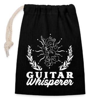 Einhorn Musiker Rock Regenbogen Niedlich - Verschließbarer Geschenkbeutel aus Baumwolle (14x20cm) - Schwarz - Vorne