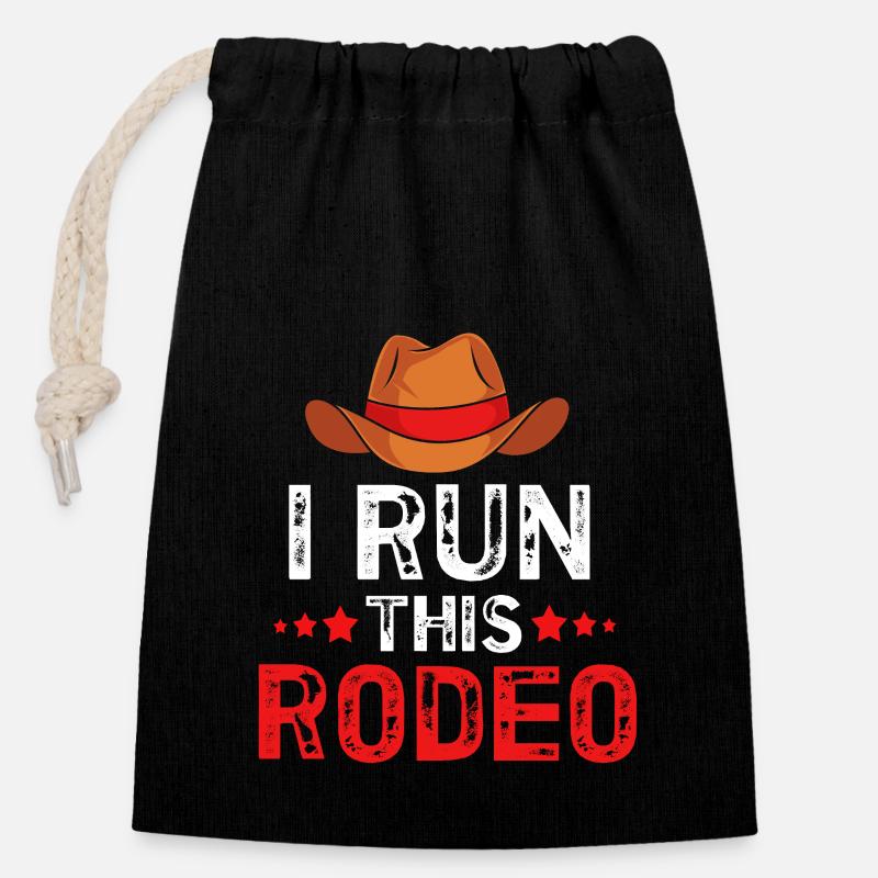 Rodeo - Verschließbarer Geschenkbeutel aus Baumwolle (14x20cm) - Schwarz