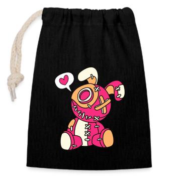 Voodoo - Closable cotton gift bag (14x20cm) - black - Front