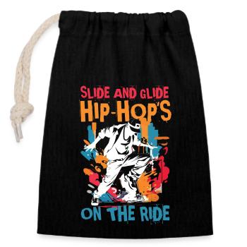 Slide and Glide Hip Hop's On The Ride - Verschließbarer Geschenkbeutel aus Baumwolle (14x20cm) - Schwarz - Vorne