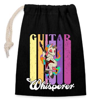 Musikrock Metall Band Einhorn Regenbogen - Verschließbarer Geschenkbeutel aus Baumwolle (14x20cm) - Schwarz - Vorne