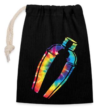 Bartender Mixologist Tie Dye - Closable cotton gift bag (14x20cm) - black - Front