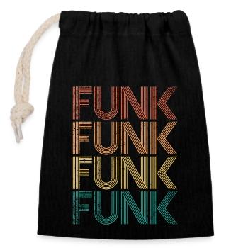 Musique funk - Sac cadeau en coton avec cordon (14 x 20 cm) - noir - Devant