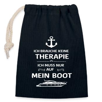 Ich Muss Nur Auf Mein Boot für einen - Verschließbarer Geschenkbeutel aus Baumwolle (14x20cm) - Navy - Vorne